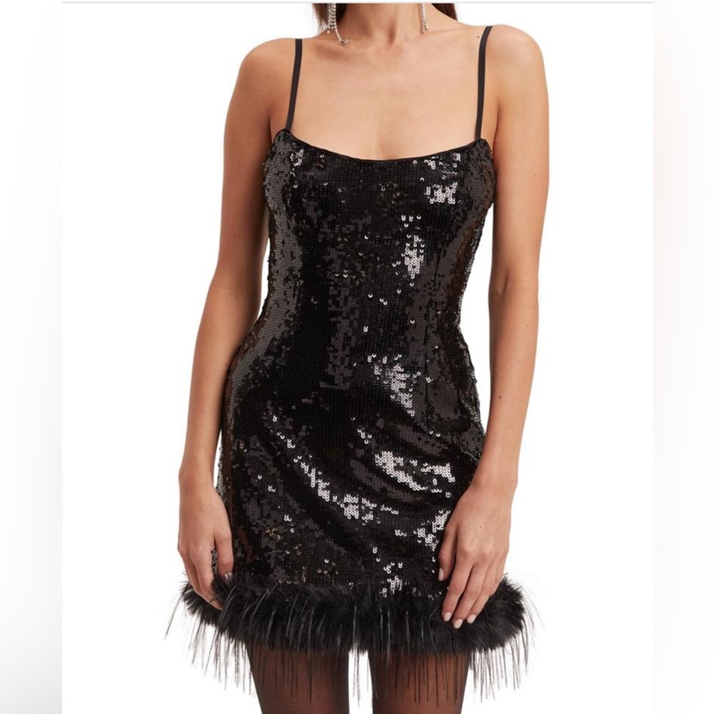 Bardot Laurel Faux Fur Mini Dress